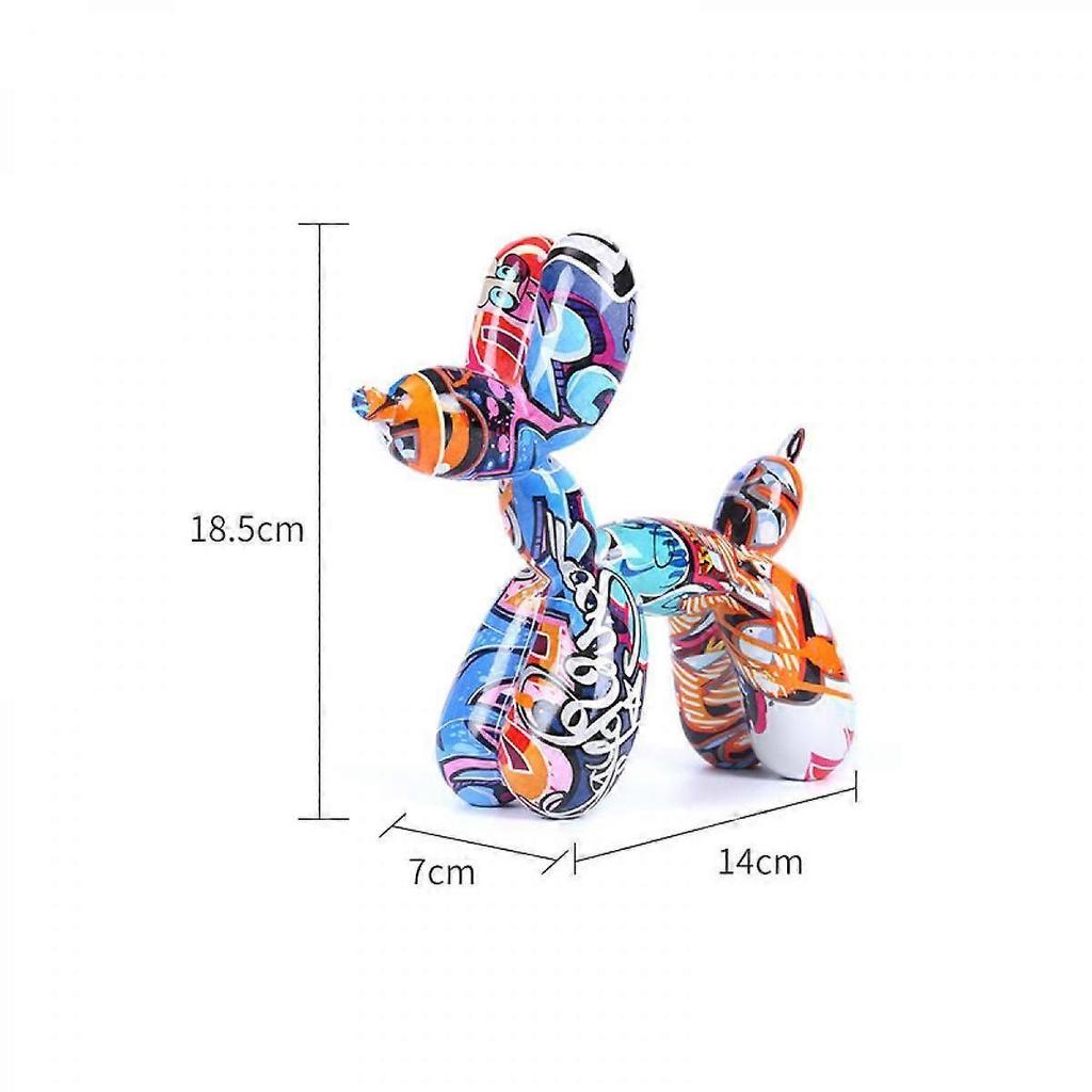 Creative Modern Balloon Dog Sculpture, Resin Animal Figurine Statues Art Decor for Desktop Bedroom Office Decoration1)