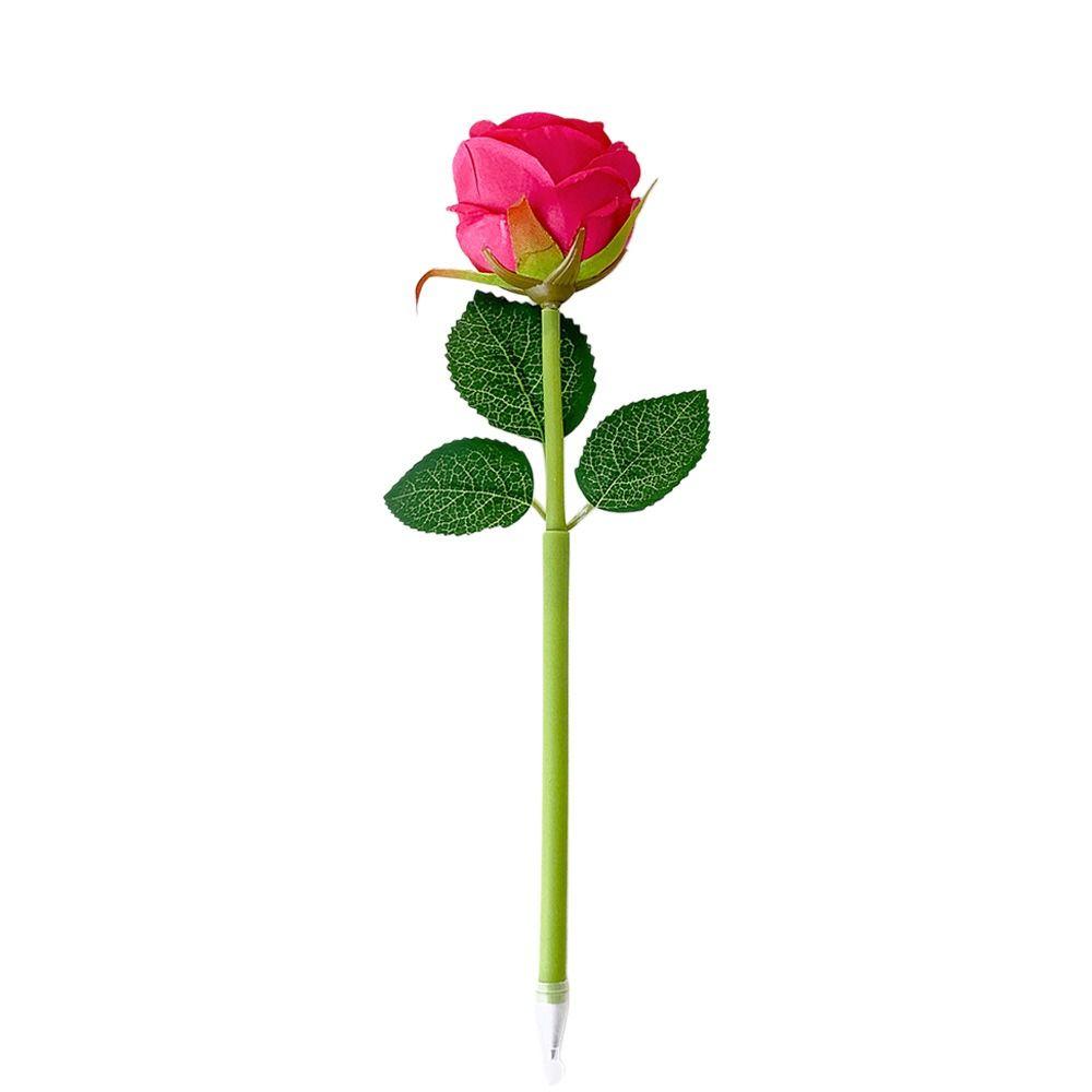 2-Grids Rose Ballpoint Pen 3-inch Writing Pen Creative Rose Flower Pen Valentine's Day