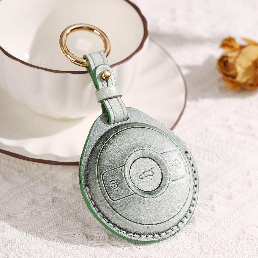 Applicable To Mercedes-Benz Smart Elf No. 1 Key Cover Smart No. 1 Key Bag Leather Inner Decoration Women'S Keychain
