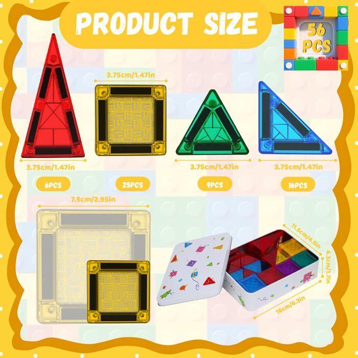 Magnetic Building Blocks - ETHNICS ORIGINS - 56 Pieces - ABS Plastic - 3D Creative