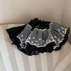 1pc delicate and pure desire gauze-like girl's skirt with polka dot lace hem, elegant temperament hairband for the of the head.