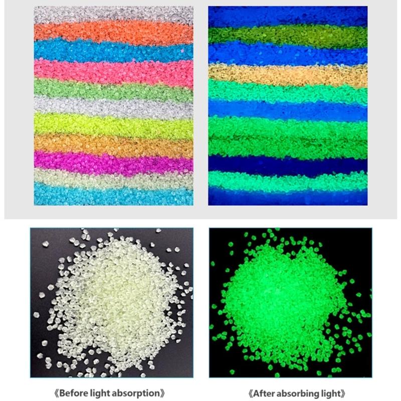 Fish Tanks Glowing Stone Decors, 3-5 Mm Resins Gravel for Aquariums Bottom Coverage, Pond Accent and Layer Water Features