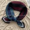 70x70cm Lightweight Square Scarf Women Vintage Black Floral Print Silk-Feel Neck Wrap UV Protection Stylish Accessory