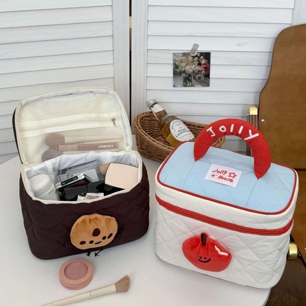 Dopamine Color Handheld Cosmetic Case House-shaped Toiletry Bag Cute Cabin Makeup Bag  Travel