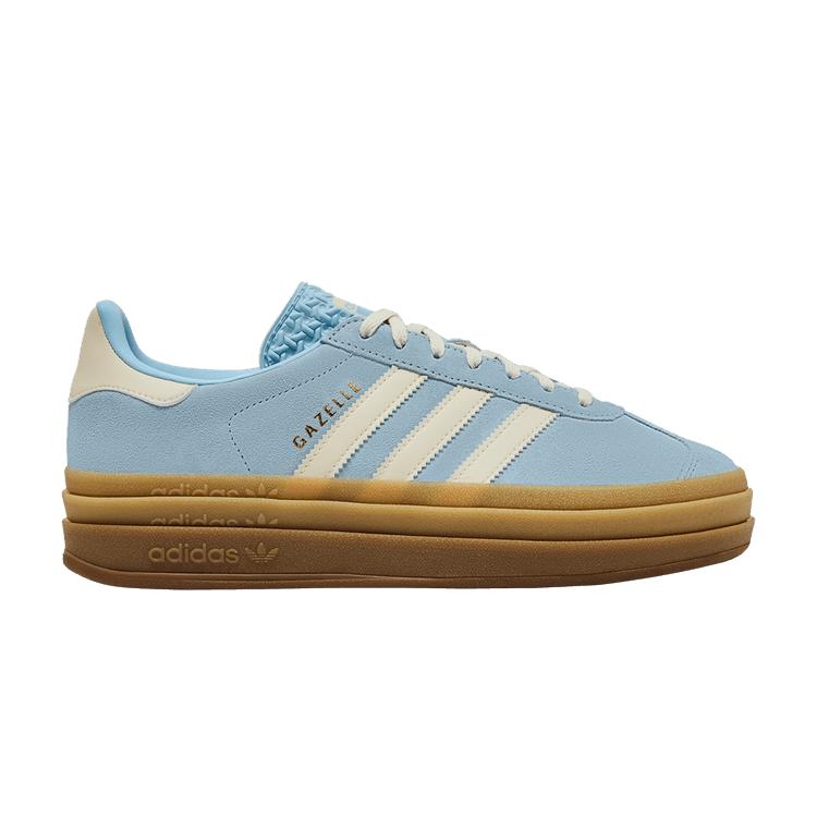 

Adidas Женские кроссовки Gazelle Bold Clear Sky Cream, синие, кремово-белые, золотисто-металлические JQ7776
