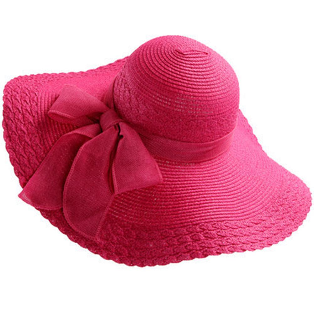 Women Straw Hat Wide Big Brim Folding Sun Caps Sun Visor Breathable Floppy Hat For Beach Travel