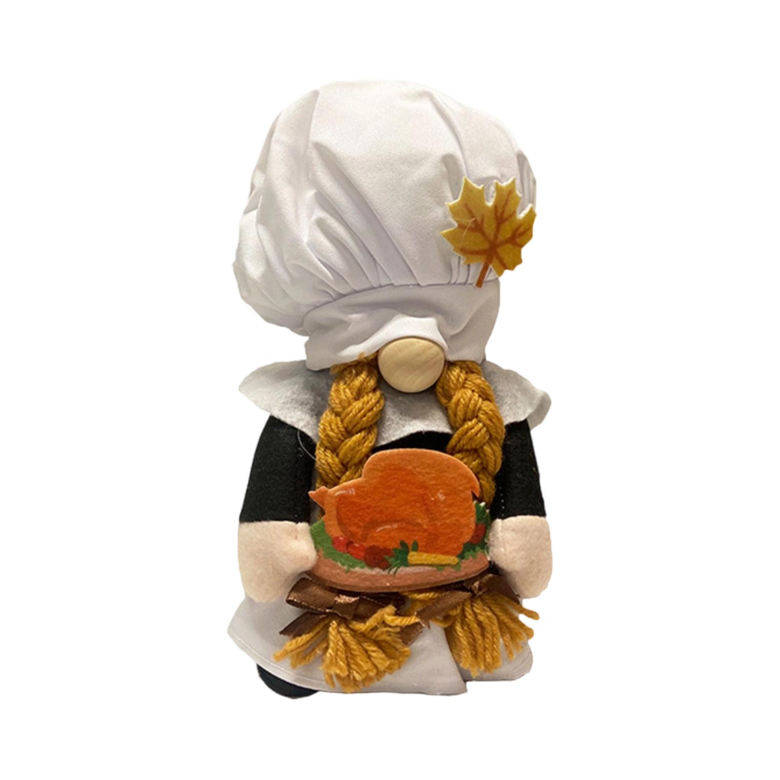 

Кукла на День Благодарения Трансграничная Кукла с Тыквой Безликая Кукла Декор Куклы в Поварском Колпаке One Size