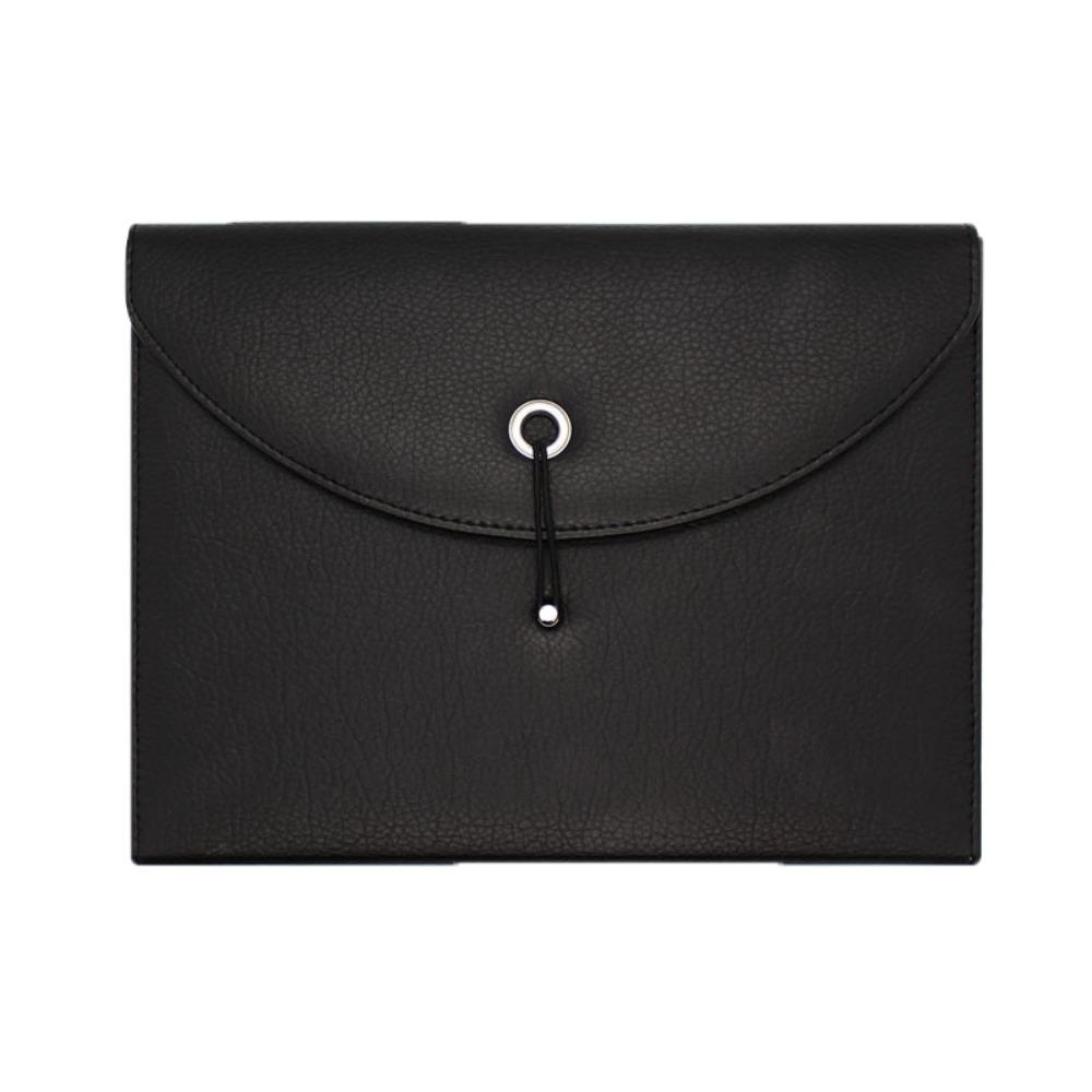 

Папка для файлов формата А4 из ПУ кожи, бирка, бит, деловой портфель, модная 13-слойная сумка-гармошка чёрный