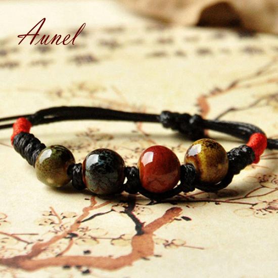 Unique Ceramics Adjustable Braided Rope Bracelet Bangle