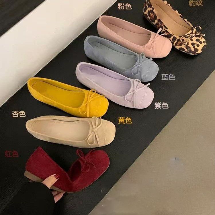 Ladyshoes Evening Wind Bow Red Flats Ballet Shoes French Retro Soft-soled Single Shoes Silver Women's Shoes