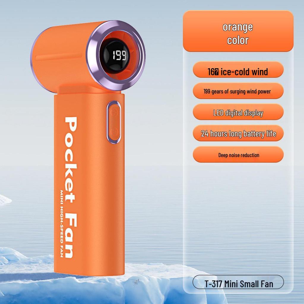 Portable Handheld T317 Fan: Strong Wind, Long Battery Life, Compact Design