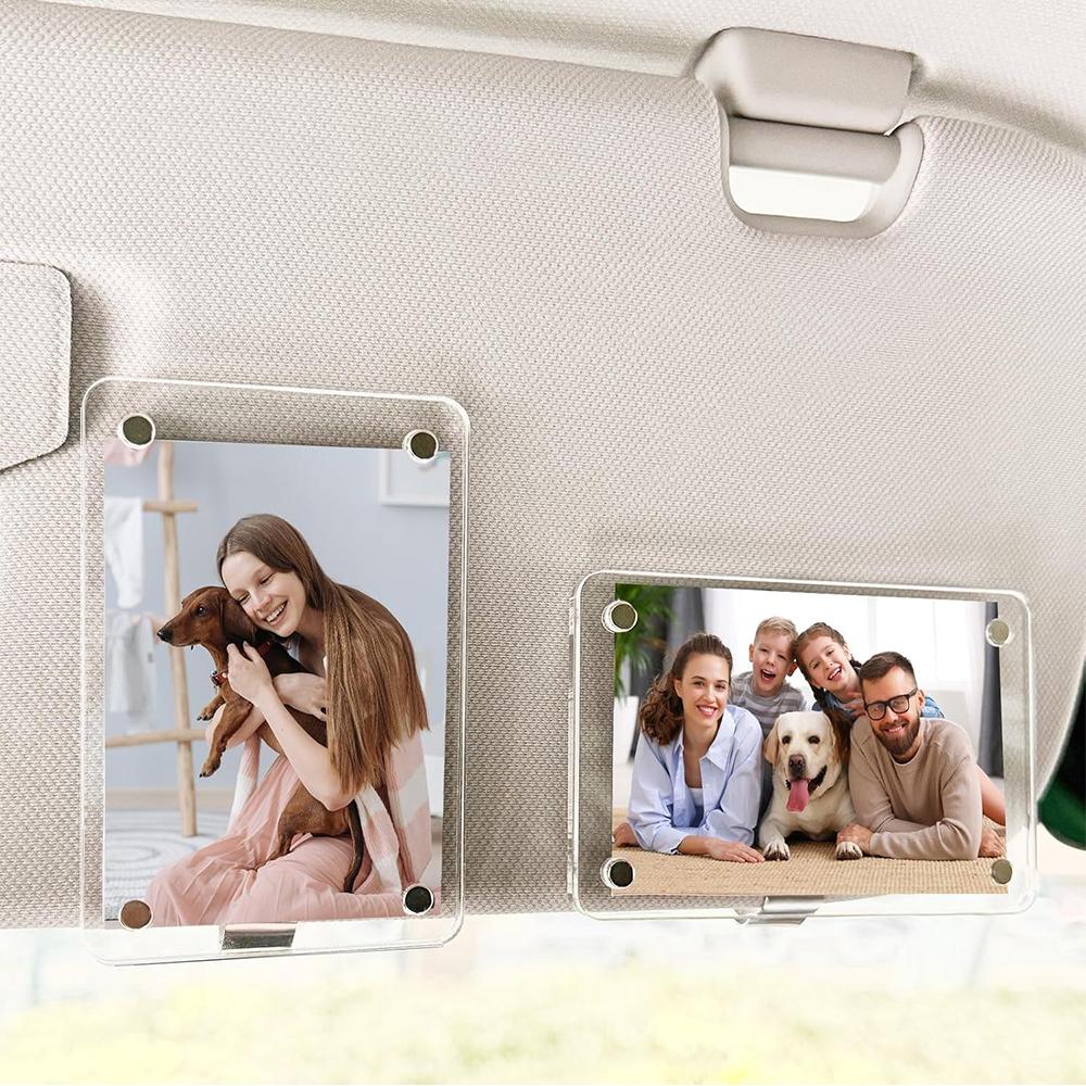 2 Stück Auto-Bildhalter für Sonnenblende, Personalisierter Auto-Bilderrahmen