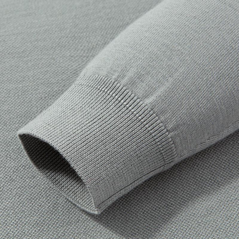 LUOZI Men's 100% Wool Saddle Shoulder Crew Neck Sweater