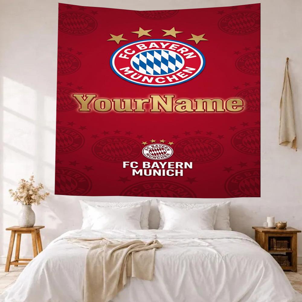 Bayern Munich Custom Your Name Wall Decor Tapestry Art For Pet Memorial Birthdaywedding Party Backdrop Family Gift