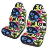 Skull Pattern Print Car Seat Covers Front Seats 2 Pieces Cars Interior Protection Universal Fit for Trucks Vans SUV Sedans