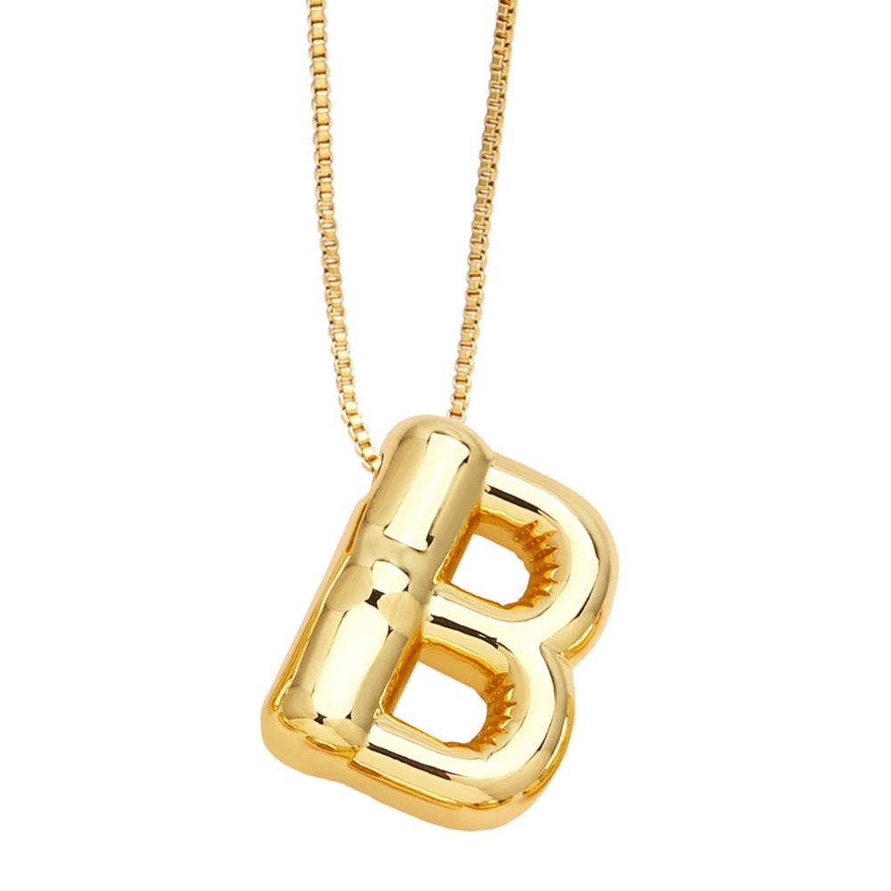 18K Gold-Plated Smooth Letter Pendant Necklace - Unique & Versatile Design
