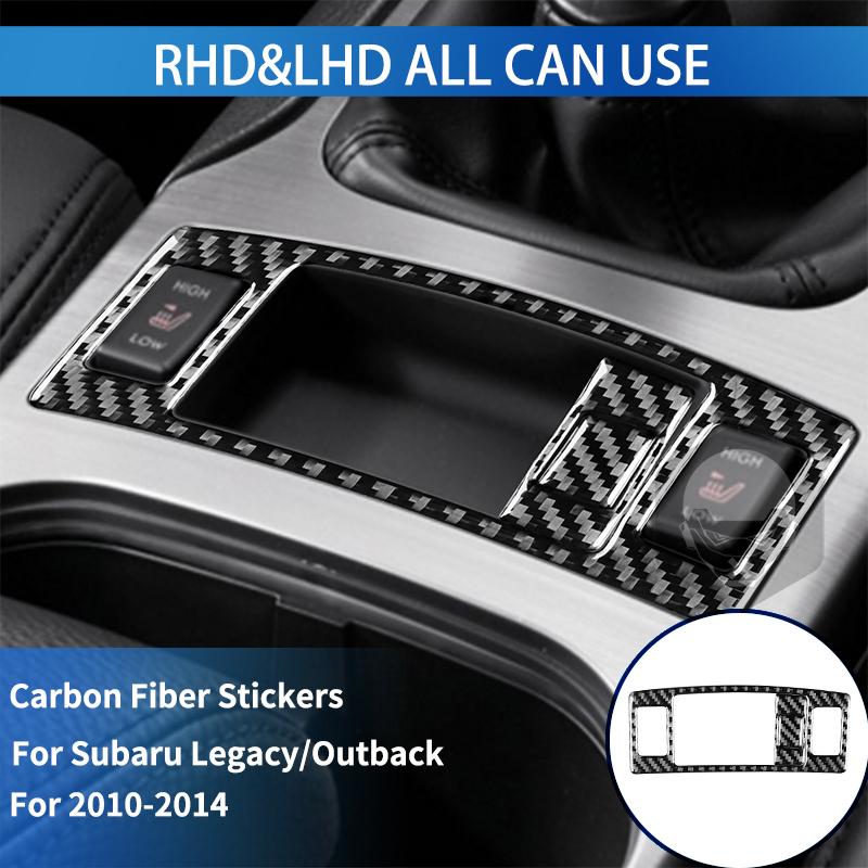 For Subaru Legacy Outback 2010-2014 Carbon Fiber Stickers Central Control Gear Shift Knob Box Panel Car Interior Accessories