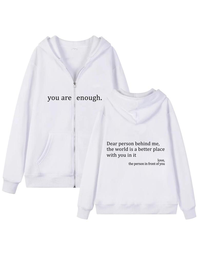 Women's Oversized Hooded Sweatshirt - Cute Autumn Jacket with Drawstring & Zipper for Teen Girls