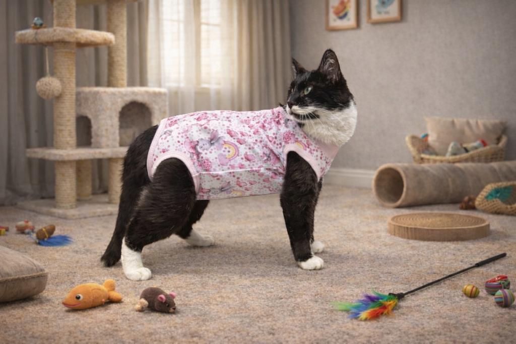 Postoperative Clothing for Cat Size Dog Apron Comfortable Cotton Rabbits