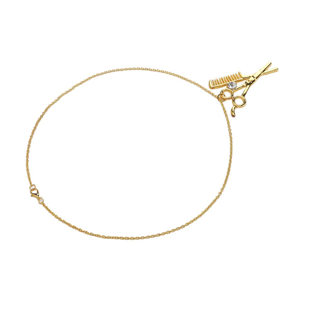 Sax Kam Hänge Halsband Legering Sax Kam Prydnader Utsökt Hår Stylist Hänge