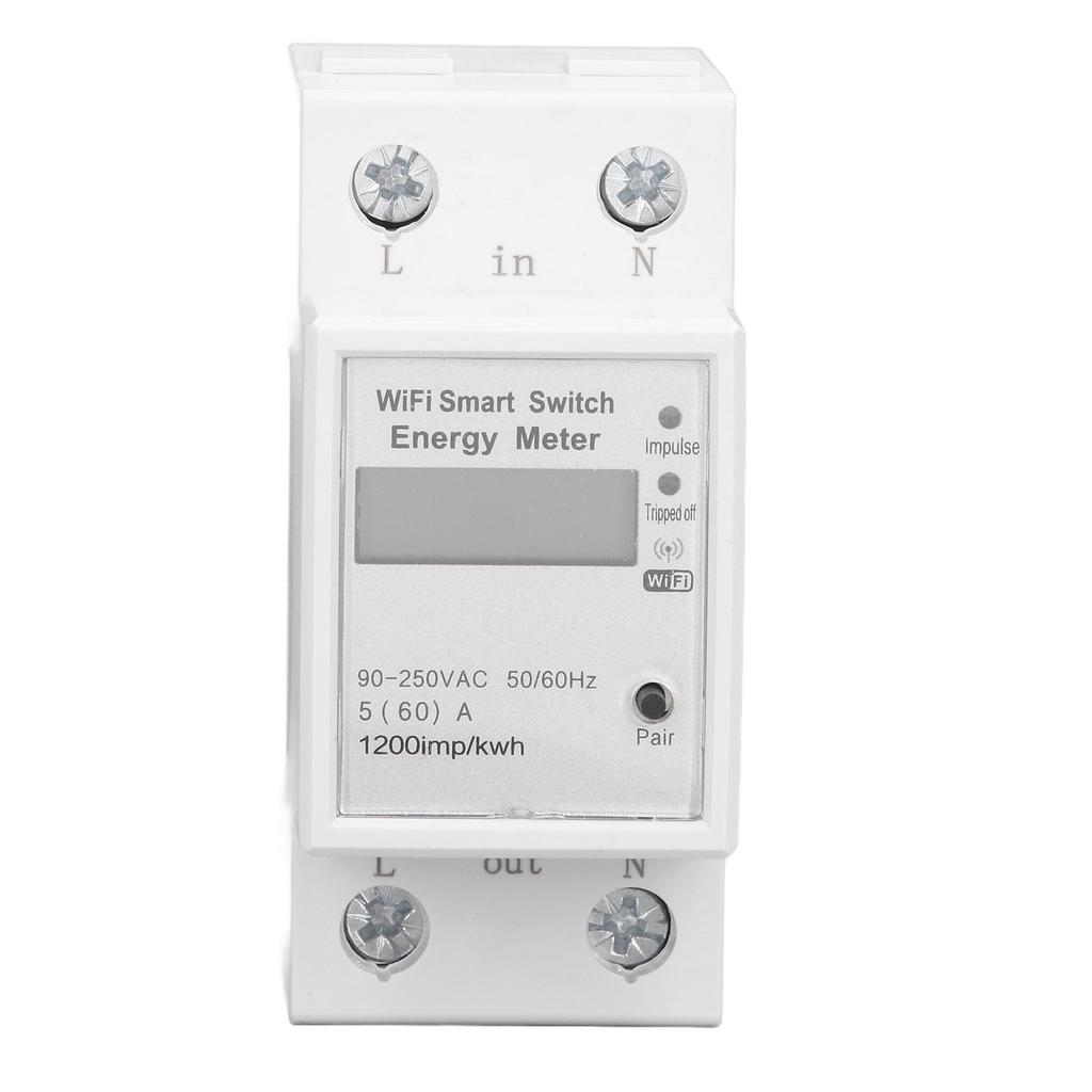 Wifi Energy Meter Circuit Breaker Mobile APP Voice Control Single Phase DIN Rail Type Smart Power Me