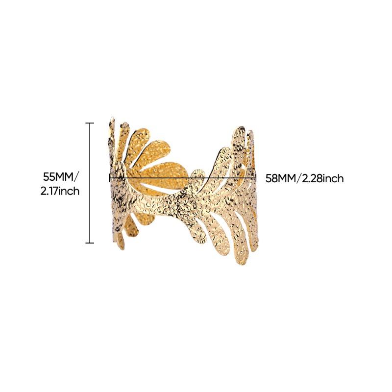 New Stainless Steel Simple Wide Version Open Bracelet Street Hip Hop Exaggerated Gold-plated Bracelet