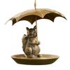 Rust Resistant Hanging Bird Feeder Animal Design With Umbrella Top Large Capacity Container For Backyard Wildlife
