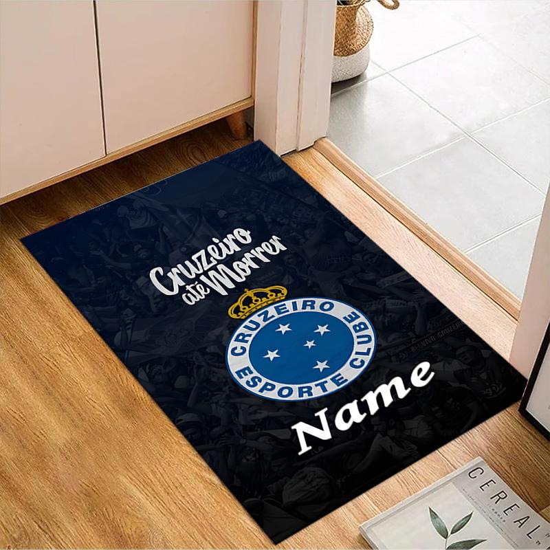 Custom Name Cruzeiro FC Pride Rug Game Carpet, Floor Mat for Bedroom Living Room Entryway Rug, Home Decor Idea Gift for Christmas birthday