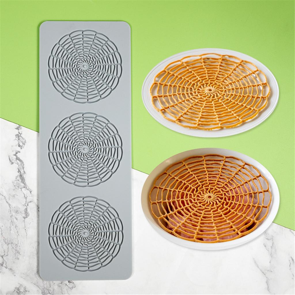 3 dutiny Dutý kulatý Síťový krajkový podložka Fondánový embosér Pečicí dekorační forma Dortový fondánová silikonová forma Snadné použití
