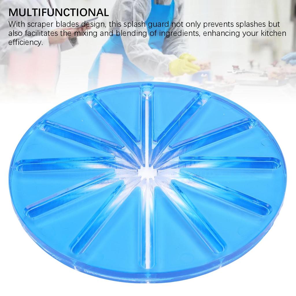 Mixer Splash Guard 6 Line Prevent Spilling Improve Kitchen Efficiency Mixing Bowl Splatter Guard for Kitchen Round Blue