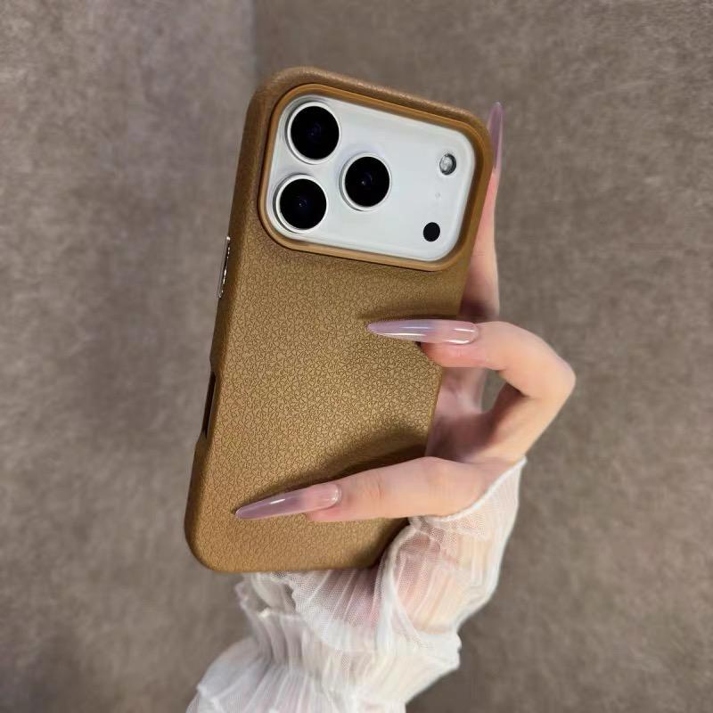 Luxury Candy Color Leather Matte Phone Case For iPhone 11 12 13 14 15 16 17 Pro Max Plus Air Shockproof Bumper Back Cases Cover