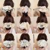 Elegant Oversized Lace Scrunchie Hair Ties - 4-Piece Mixed Set