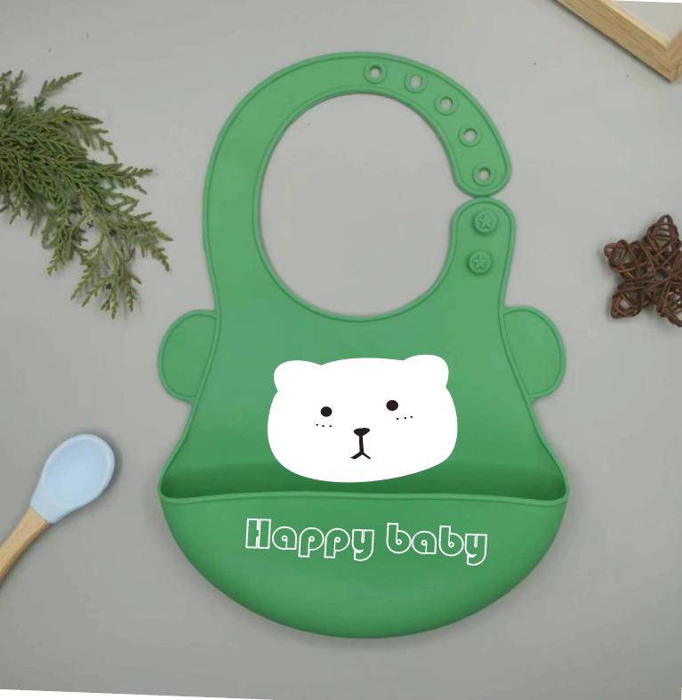 Waterproof Silicone Baby Bib - Large, Wash-Free, Drool & Meal Bib for Newborns and Children