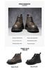 Men's Cowhide Lace-up Martin Boots - Winter Thick Sole, Outdoor Casual, Height-increasing Mid-top Work Shoes