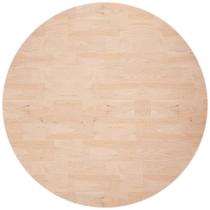 342910 vidaXL Dessus de table rond Ø60x4 cm Bois de chêne massif non traité