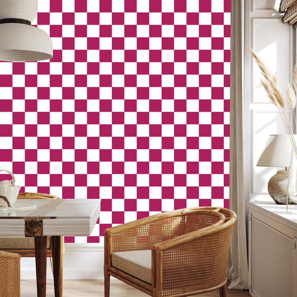 Purple Checkerboard Wallpaper for Living Room and Bedroom 50x1000