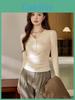 Cotton Long Sleeve T Shirt For Women With Ruffle Details And Round Neck For Office Wear