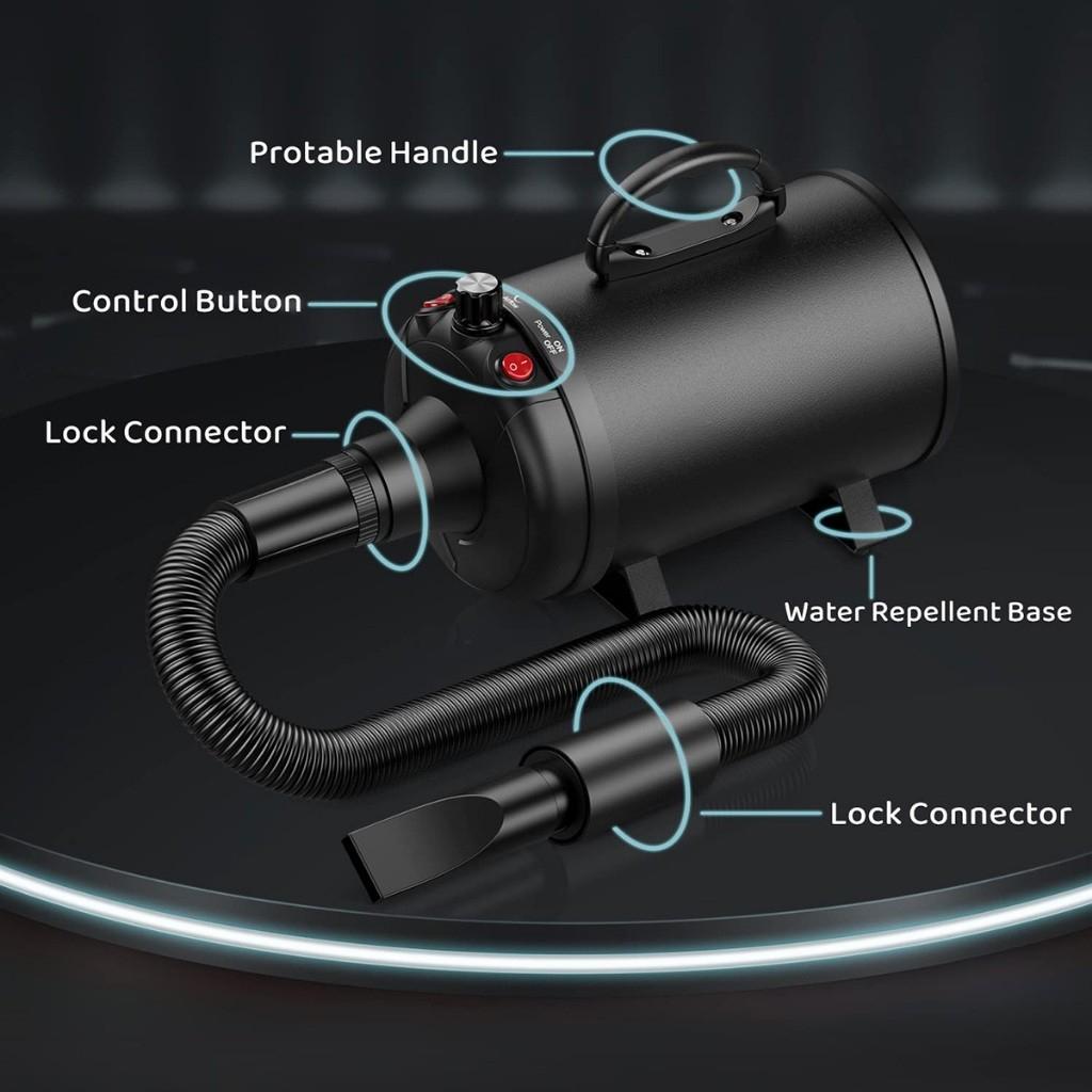 Pet Hair Dryer Machine Adjustable Dog Dryer Cat Hair Dryer Strong Power Low Noice Stepless Speed Blower