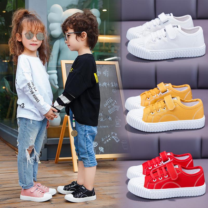 Red White Canvas Children Shoes Kids Sneakers Toddler Boy Girls Canvas Shoes Casual Breathable Baby Boy Sport Shoes Kids Flats