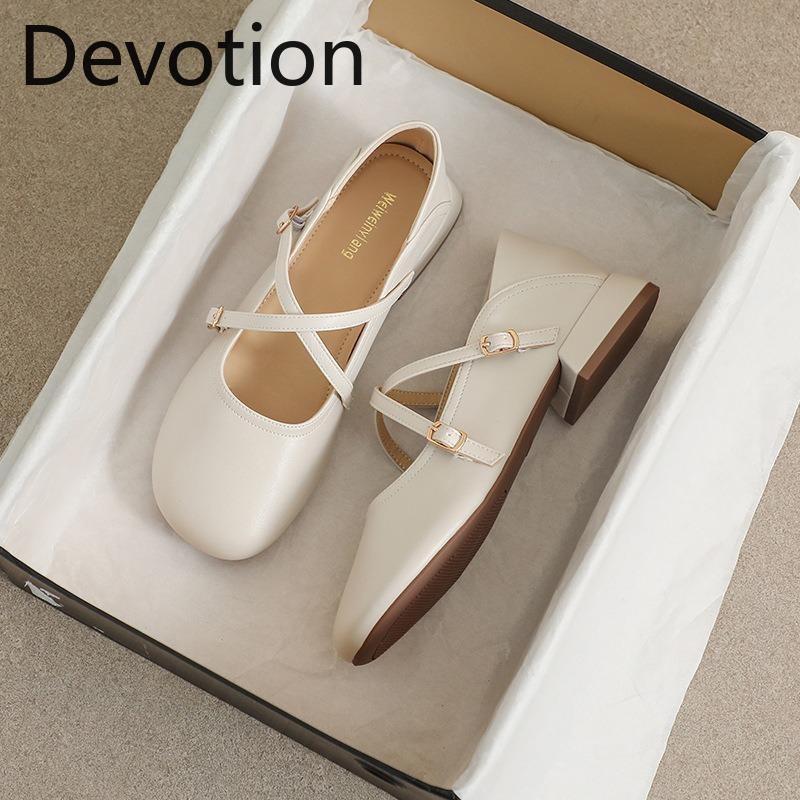 Women's Soft Soled Thick Heels Round Toe Shoes Devotion
