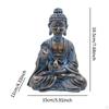 Buddha Sculpture Resin Figurine Solar Power Desktop Ornament Housewarming Gift Art Craft Religious