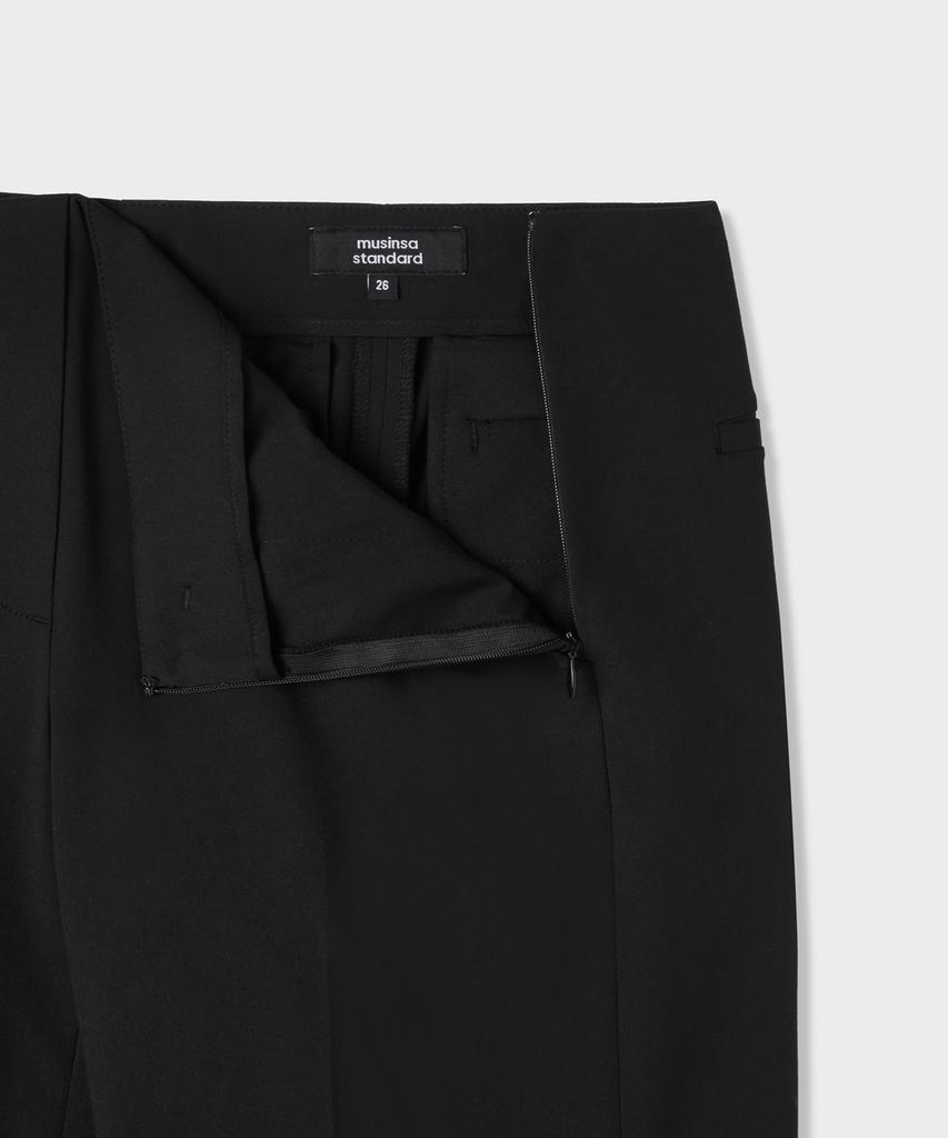 MUSINSA STANDARD WOMAN Women'S Detachable Pleated Mini Skirt Slacks [Black]