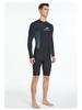 Shark Bart Men's Long-Sleeve Quick-Dry Sunscreen Nylon Swimsuit with Front Zipper
