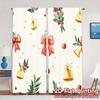 2pcs,Curtains Christmas Bells Holly Berries Baubles (4) Creative Modern Curtains Versatile Polyester Fabric Curtains Art Deco