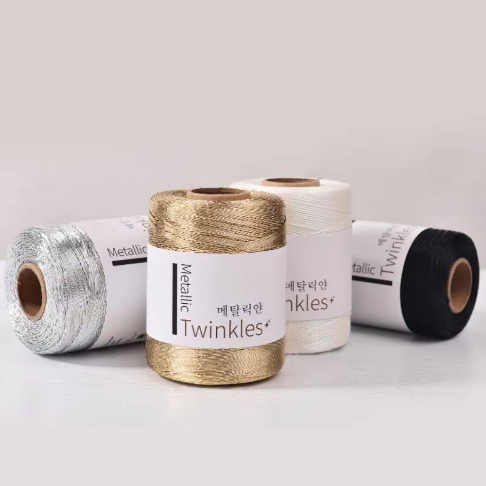 

Colourful Glitter Crochet Thread 1.0mm Hand Knitted Yarn Weaving Flash Core Yarn Sewing Supplies рожевий