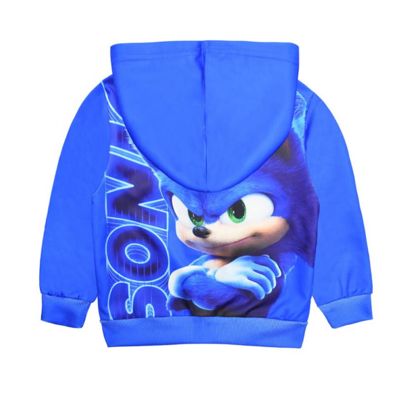 Sonic the Hedgehog Jungen Sweatshirt Mantel Reißverschluss Kapuzenjacke Sportoberteil Kinder Langarm Oberbekleidung