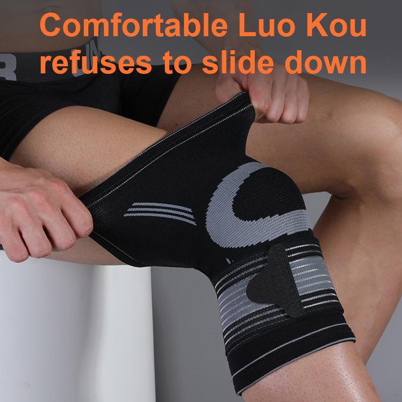 Breathable High Elastic Sports Knitted Knee Guards Protection Elastic Nylon Knee Pad Outdoor Fitness Exercise Knee Brace Sleeve M чёрный