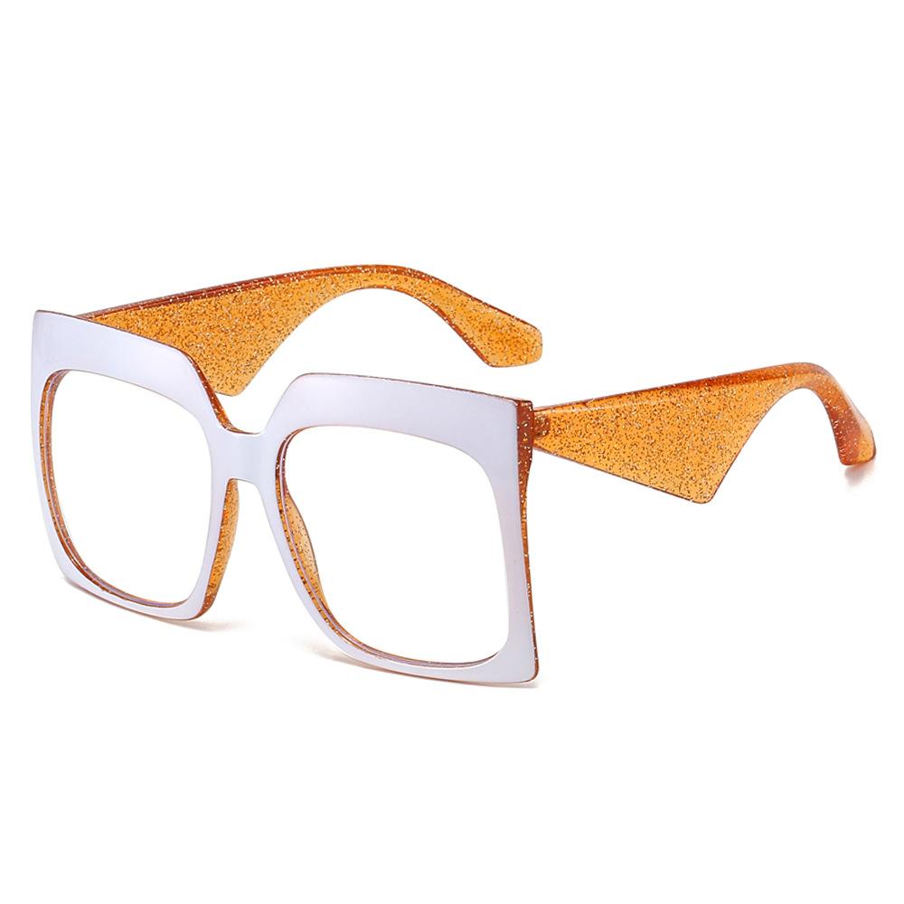 New Retro Square Large Frame Anti Blue Light Glasses  Colorful Candy Color Matching Design High Quality Casual Unisex Glasses