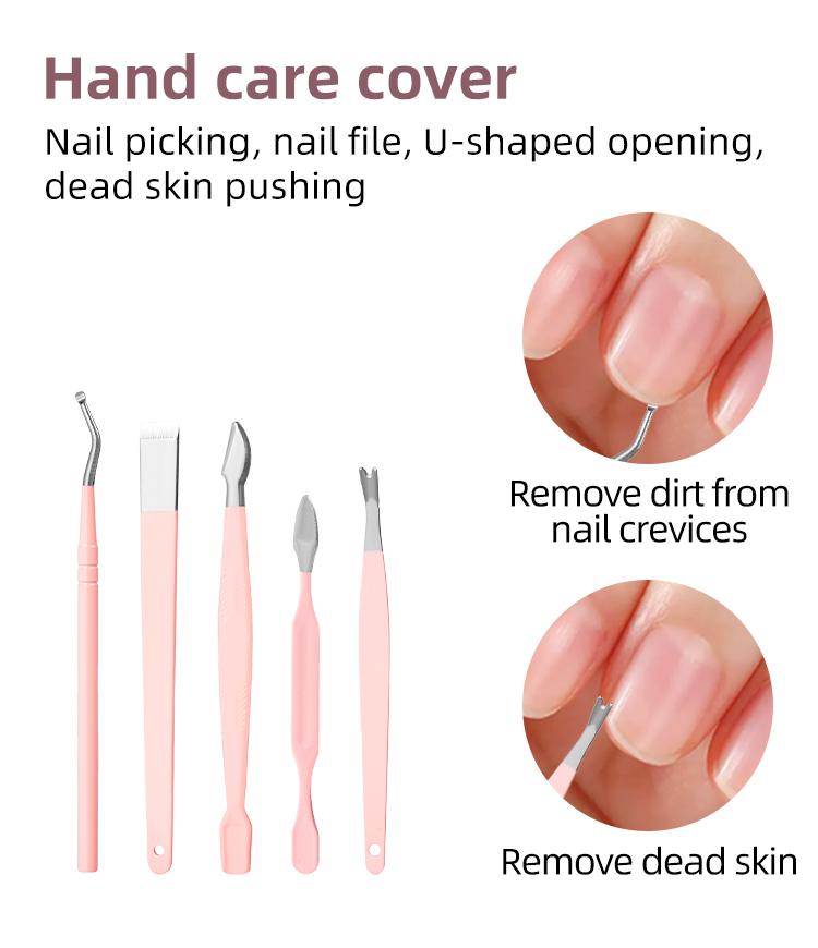 7/10/12/16 Pieces Nail Clipper Set New Woven Bag Pink Nail Clippers Nail Clipper Tools
