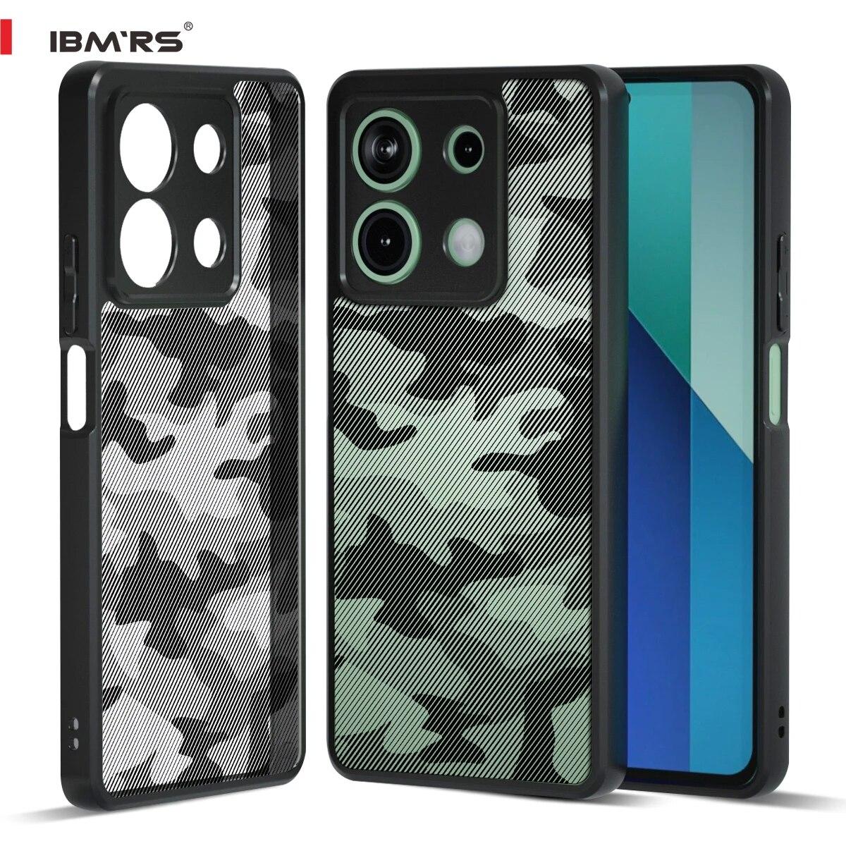 

(Comes with wrist strap)ibmrs for Xiaomi Redmi Note 13 4G Camo Case,matte Clear transparent phone protective case art camo